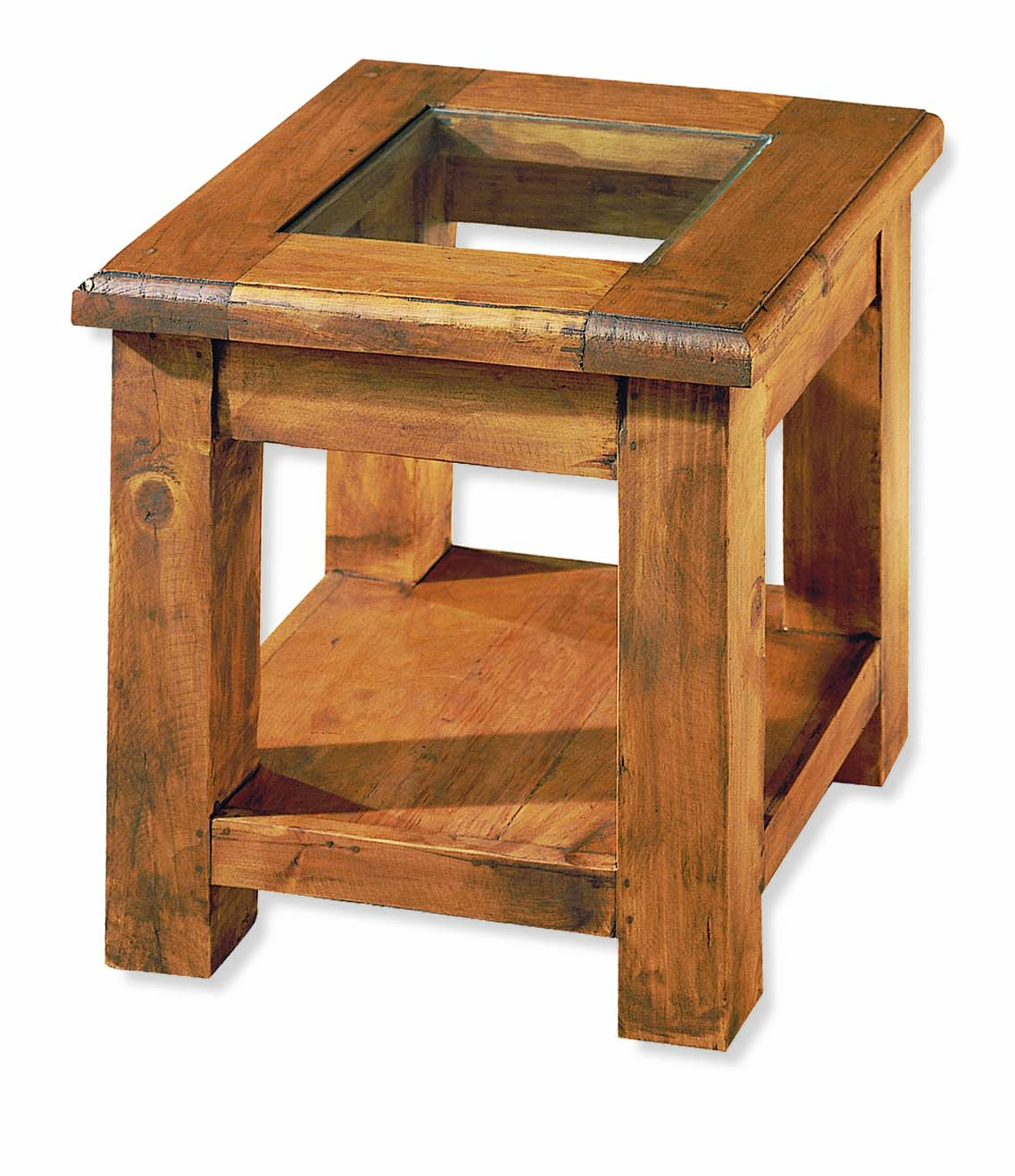 mesa de centro rústica de madera maciza