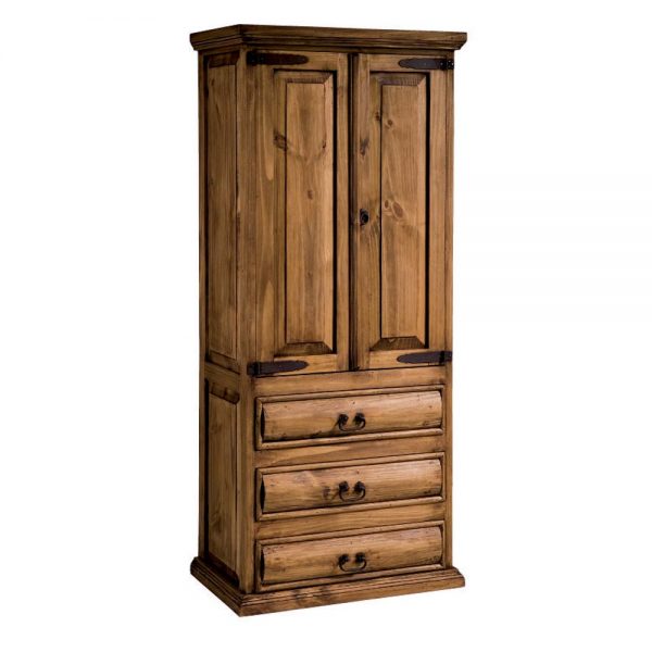 armario de madera con troncos