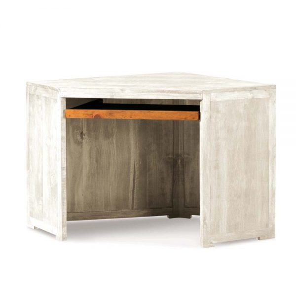 escritorio esquinero de madera en blanco