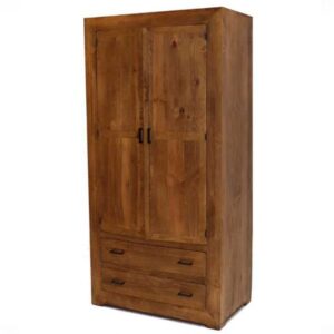 armario de madera rústica con 2 puertas y 2 cajones
